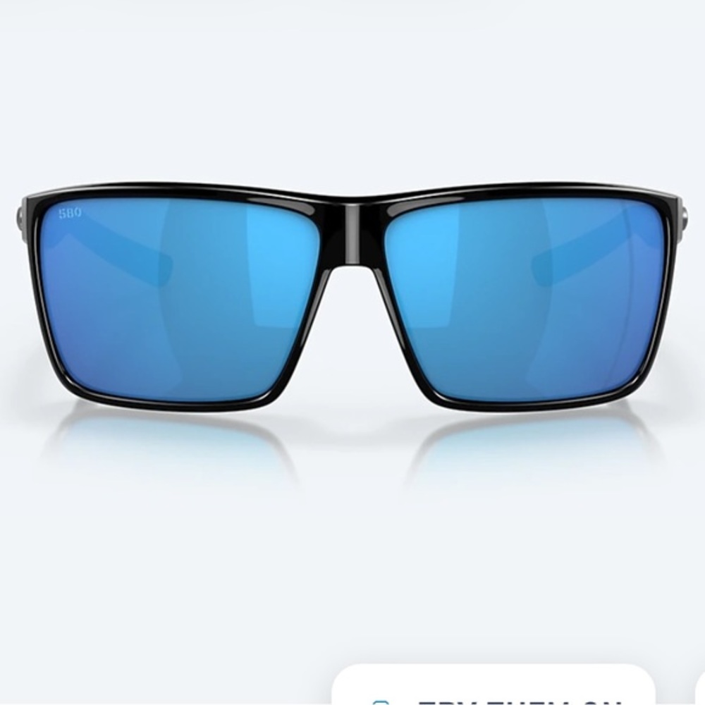 Costa Rincon Polarized Sunglasses- black frames with polarized blue lenses-new!